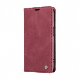 Kožené Pouzdro Motorola Edge 50 Neo Kryty Na Mobil Yikatu Suede Effect
