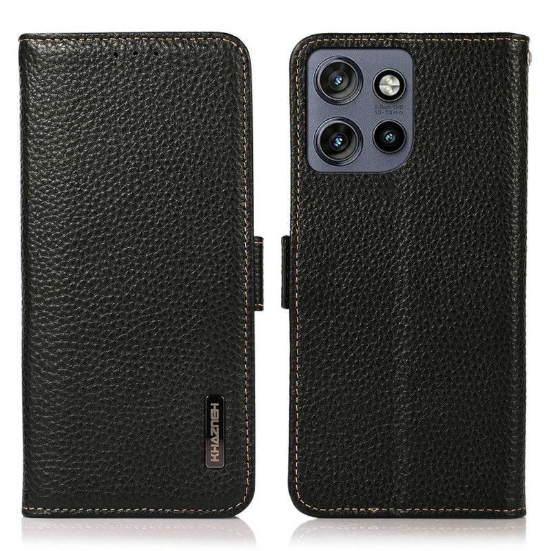 Kožený Kryt Motorola Edge 50 Neo Khazneh Litchi Kůže