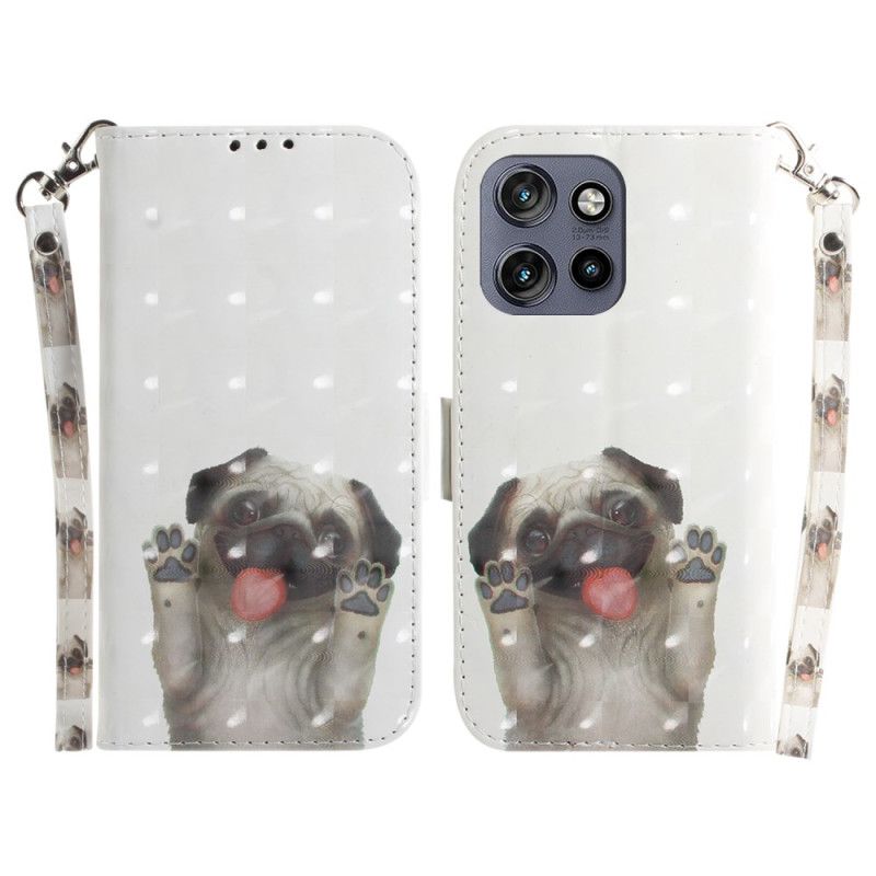 Kožený Kryt Motorola Edge 50 Neo Lanyard Pes
