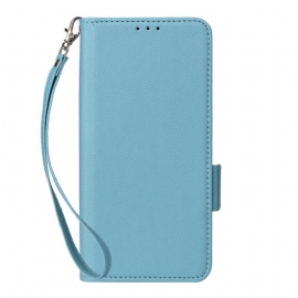 Kožený Kryt Motorola Edge 50 Neo Textura Litchi S Popruhem