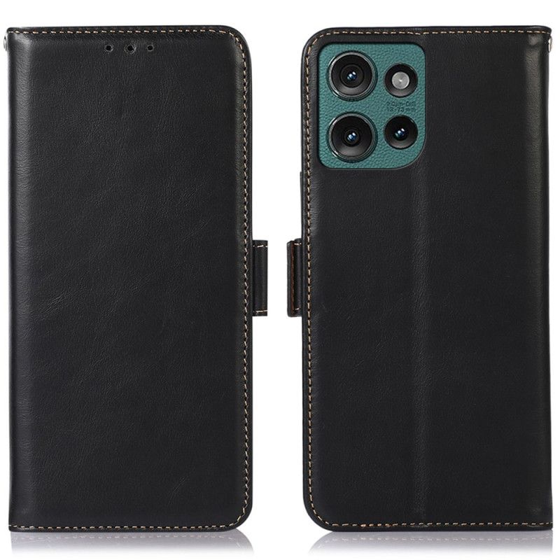 Kožený Kryt Na Motorola Edge 50 Neo Kožená Rfid Ochrana