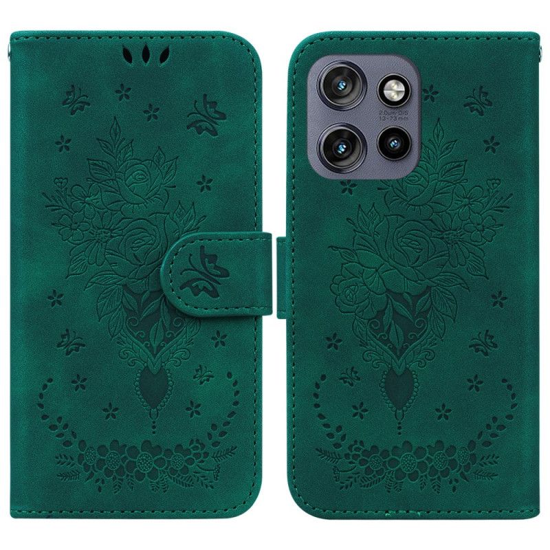 Kožený Kryt Na Motorola Edge 50 Neo Růže