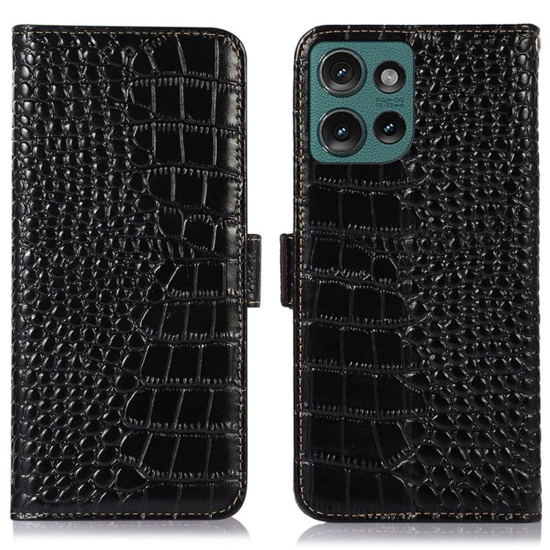 Peněženková Pouzdra Motorola Edge 50 Neo Kryty Na Mobil Krokodýlí Textura Kůže