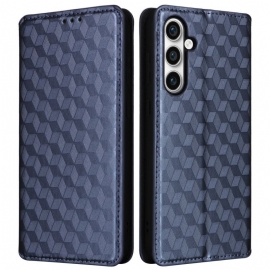 Kožené Pouzdro Folio Samsung Galaxy S24 Fe Diamantový Vzor