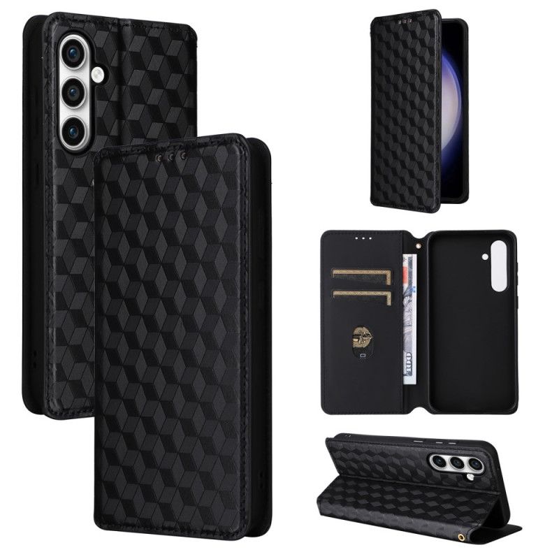 Kožené Pouzdro Folio Samsung Galaxy S24 Fe Diamantový Vzor