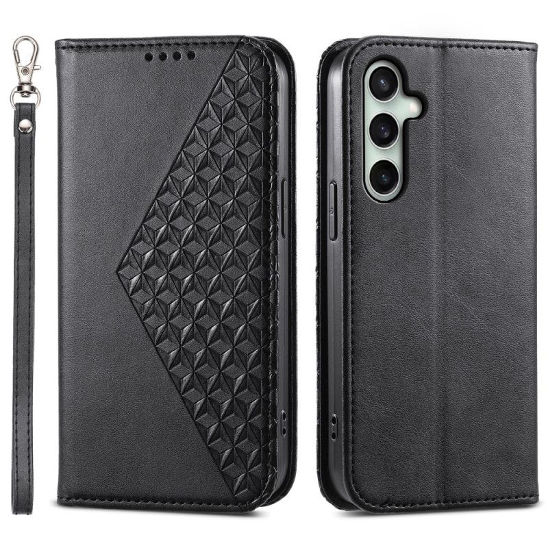 Kožené Pouzdro Samsung Galaxy S24 Fe 3d Kostky Na Krk