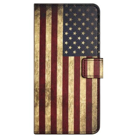 Kožený Kryt Na Samsung Galaxy S24 Fe Vintage Americká Vlajka