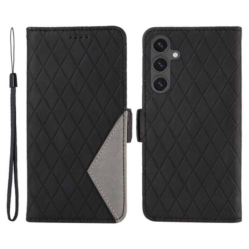Kožený Kryt Samsung Galaxy S24 Fe Strappy Diamonds