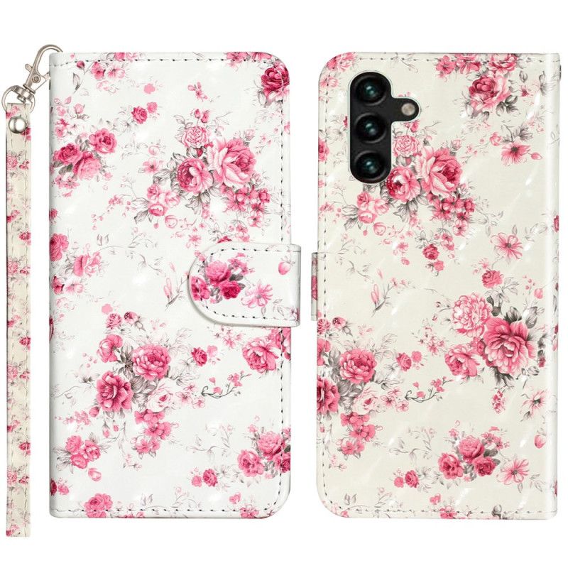 Kožený Kryt Samsung Galaxy S24 Fe Vintage Růže S Popruhem