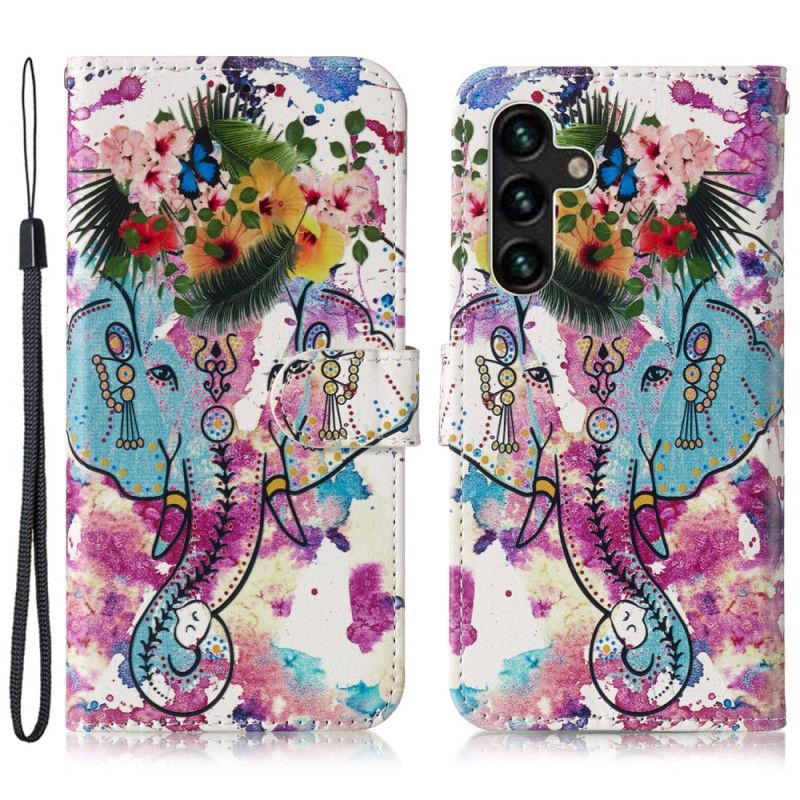 Peněženková Pouzdra Samsung Galaxy S24 Fe Kryty Na Mobil Květina A Slon