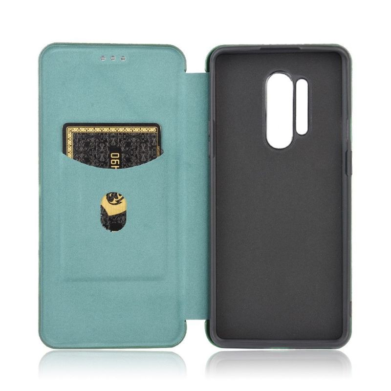 Flipové Pouzdro Na OnePlus 8 Pro Efekt Uhlíkových Vláken - Zelená