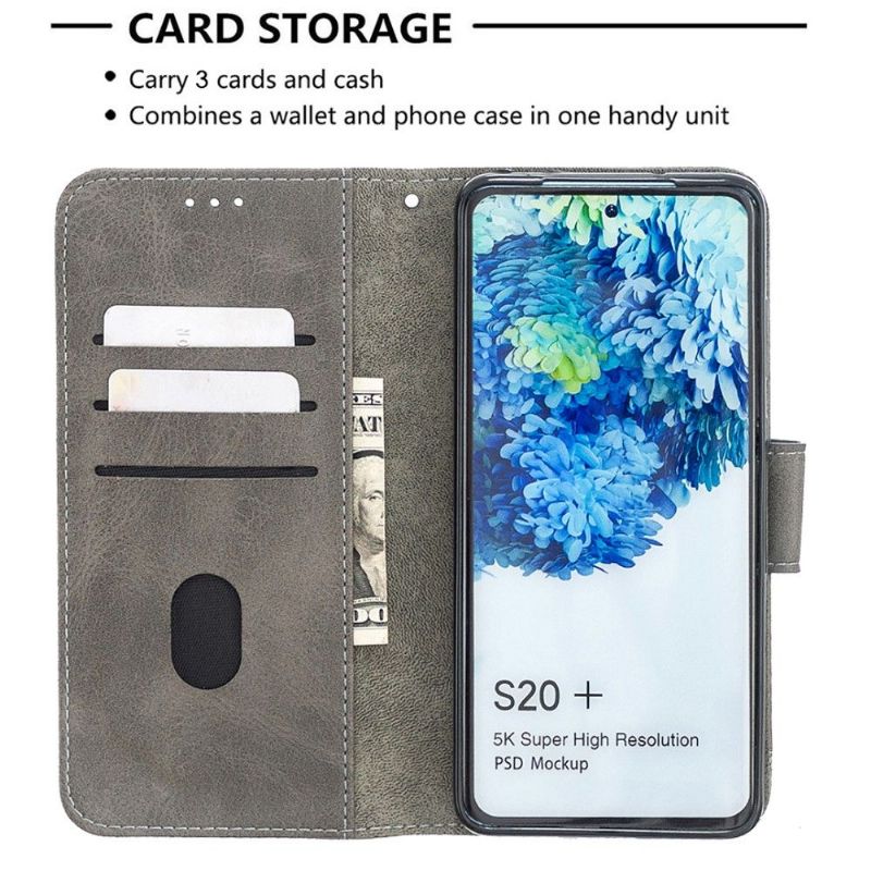 Flipové Pouzdro Na Samsung Galaxy S20 Plus Kožený Efekt Croc Aspect