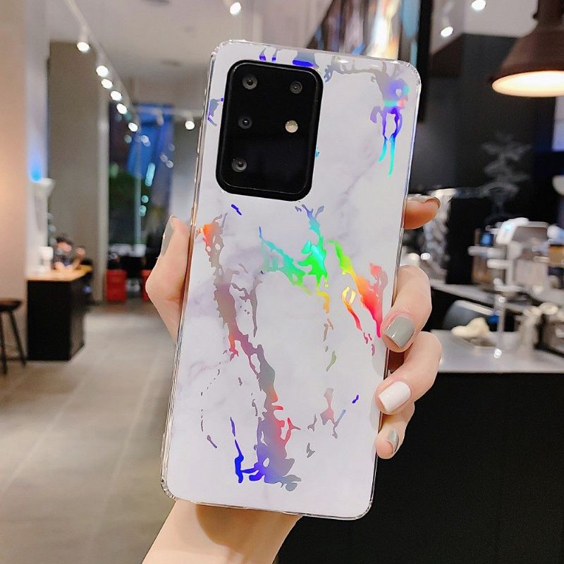 Kryt Na Samsung Galaxy S20 Plus Mramor S Kovovým Efektem