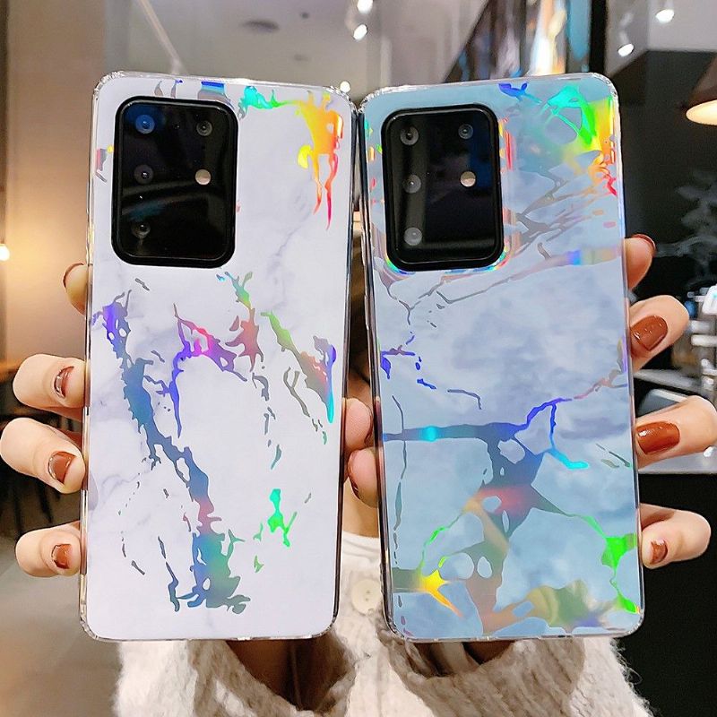 Kryt Na Samsung Galaxy S20 Plus Mramor S Kovovým Efektem