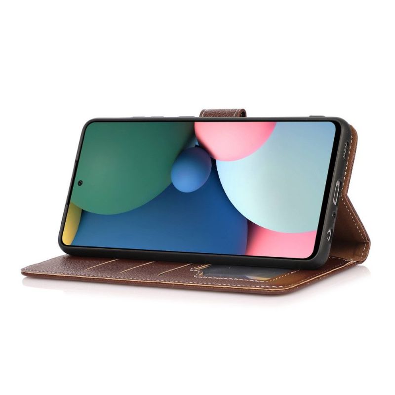 Flipové Pouzdro Na Motorola Edge 20 Pro Claudia Zrnitá Umělá Kůže