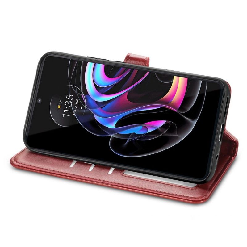 Flipové Pouzdro Na Motorola Edge 20 Pro Držák Karet Z Umělé Kůže Indila