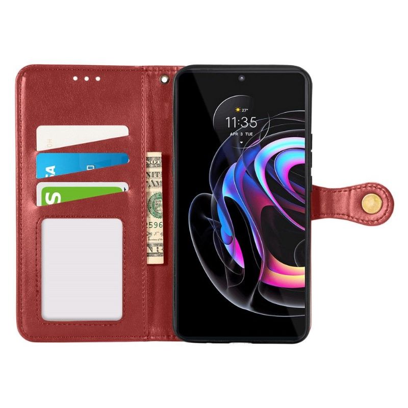 Flipové Pouzdro Na Motorola Edge 20 Pro Držák Karet Z Umělé Kůže Indila