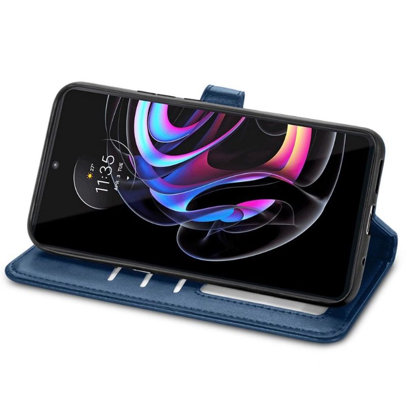 Flipové Pouzdro Na Motorola Edge 20 Pro Držák Karet Z Umělé Kůže Indila