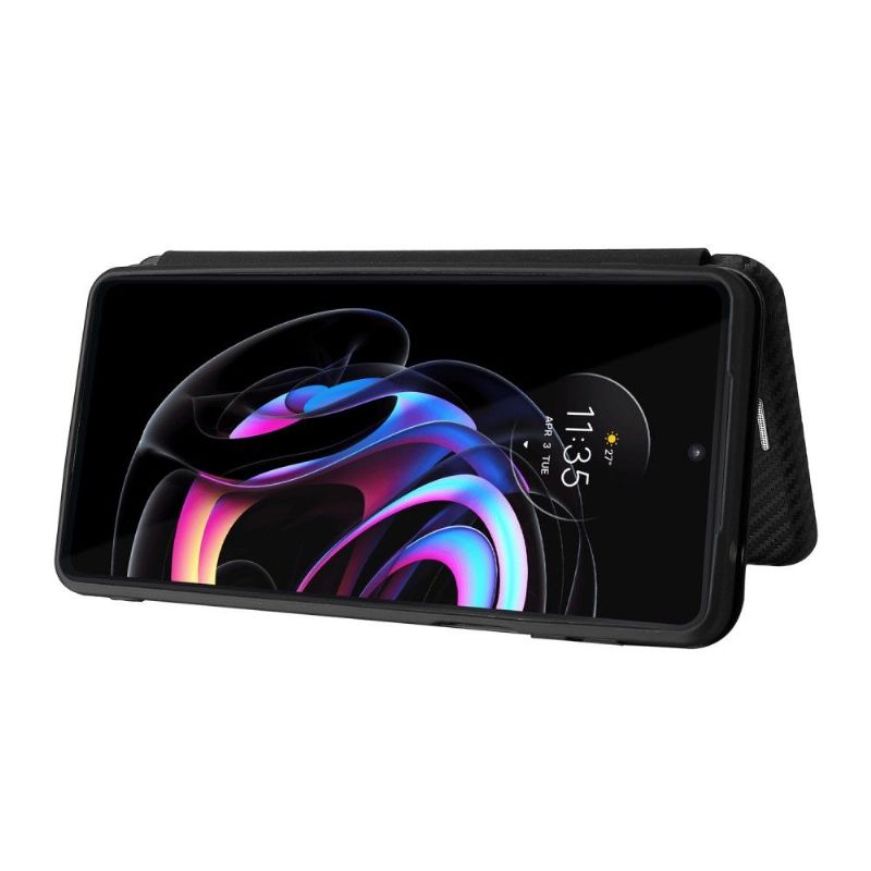 Flipové Pouzdro Na Motorola Edge 20 Pro Koženka Z Uhlíkových Vláken