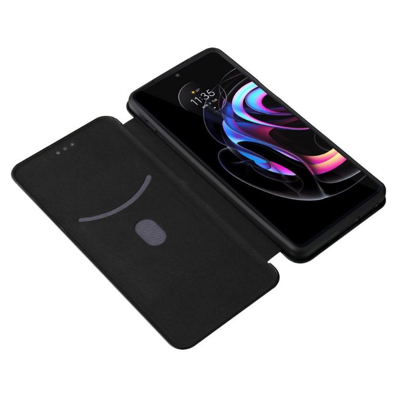 Flipové Pouzdro Na Motorola Edge 20 Pro Koženka Z Uhlíkových Vláken
