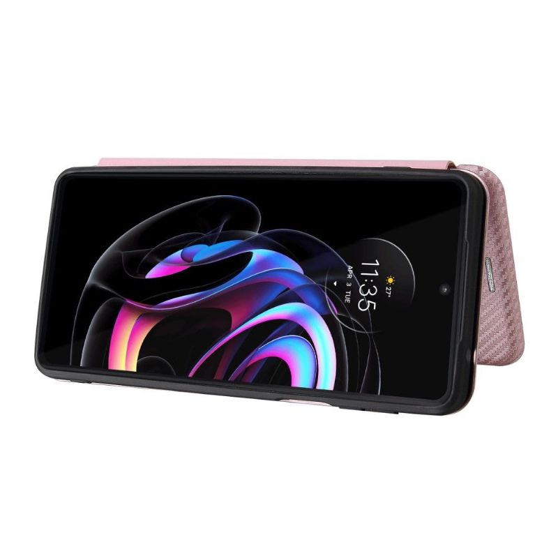 Flipové Pouzdro Na Motorola Edge 20 Pro Koženka Z Uhlíkových Vláken