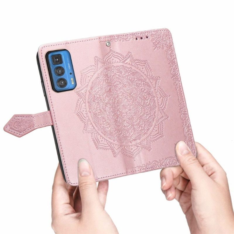 Flipové Pouzdro Na Motorola Edge 20 Pro Mandala Reliéf Z Umělé Kůže