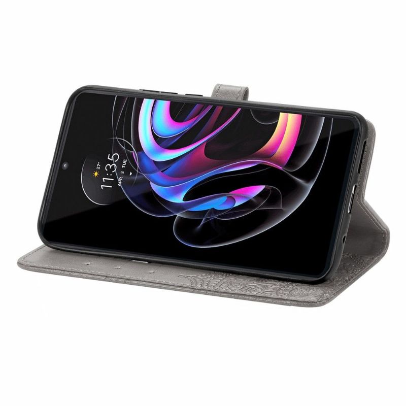 Flipové Pouzdro Na Motorola Edge 20 Pro Mandala Reliéf Z Umělé Kůže