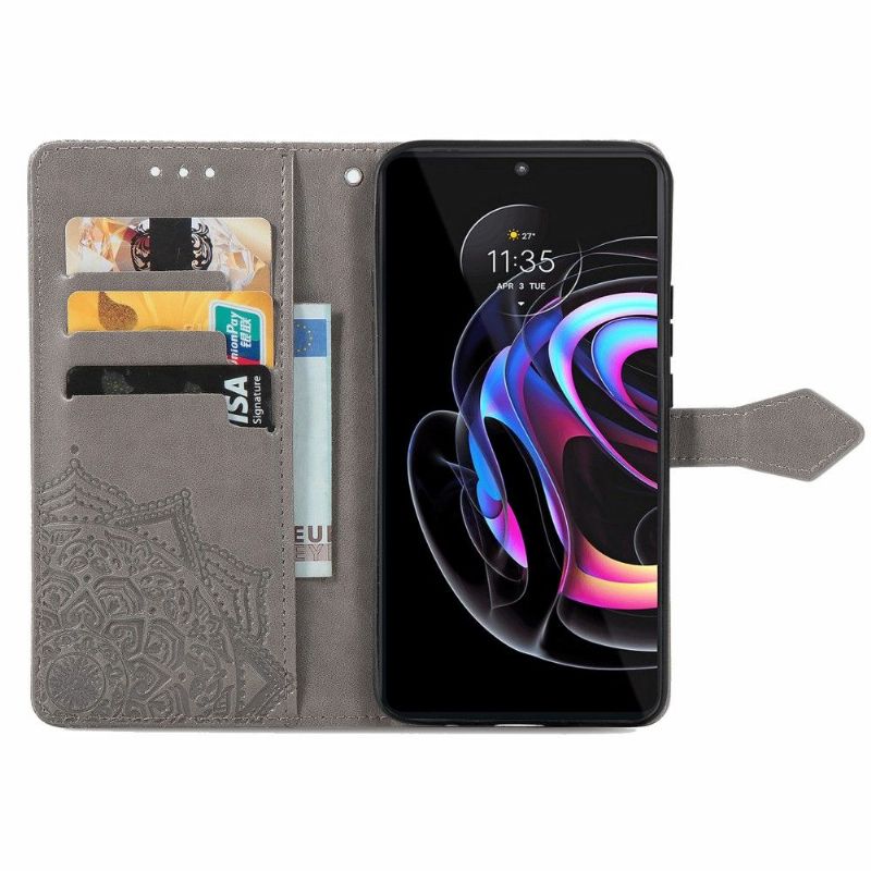 Flipové Pouzdro Na Motorola Edge 20 Pro Mandala Reliéf Z Umělé Kůže