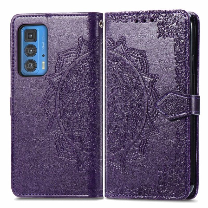 Flipové Pouzdro Na Motorola Edge 20 Pro Mandala Reliéf Z Umělé Kůže