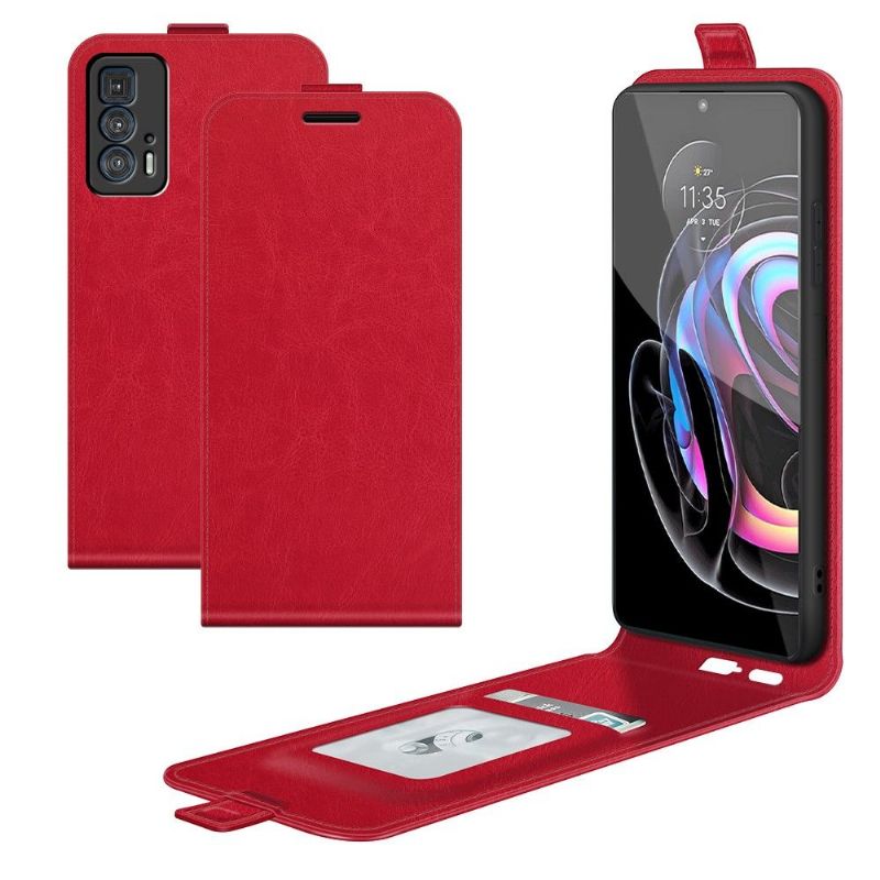 Kožené Pouzdro Na Motorola Edge 20 Pro Flipové Pouzdro Vertikální Umělá Kůže
