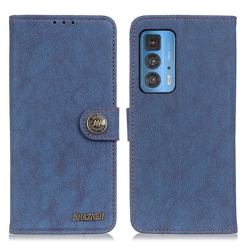 Kožené Pouzdro Na Motorola Edge 20 Pro Khazneh Retro Kožený Efekt