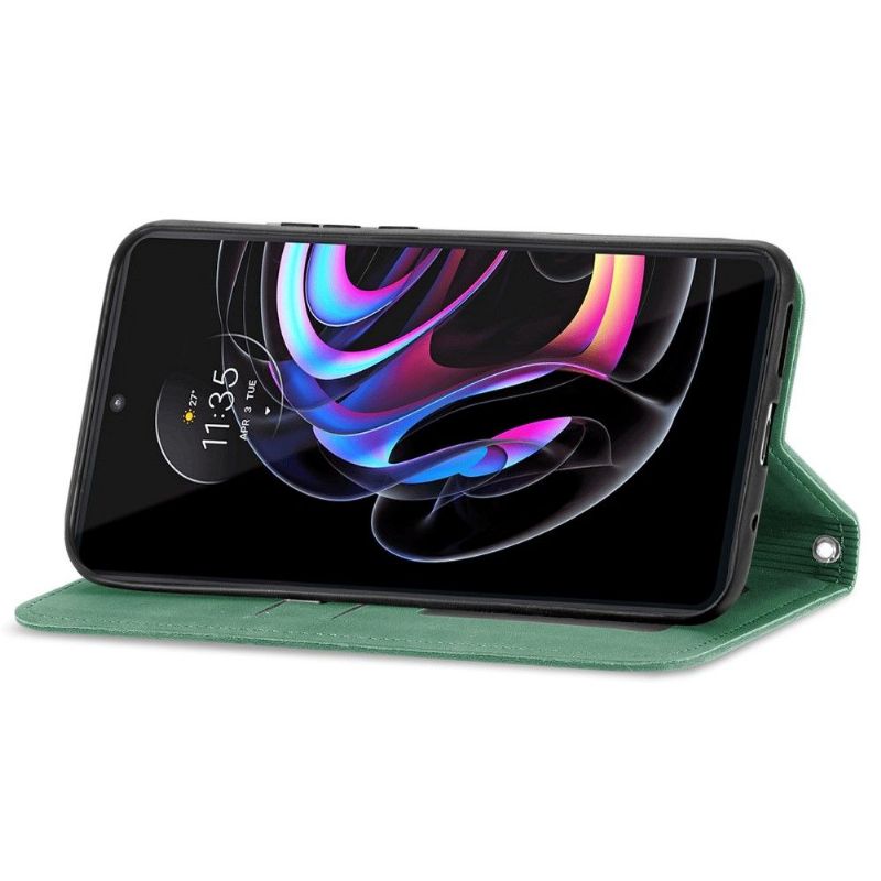 Kožené Pouzdro Na Motorola Edge 20 Pro Obchodní Retro