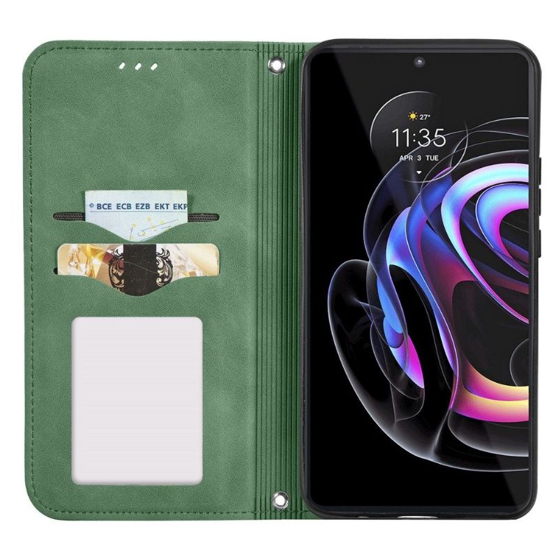 Kožené Pouzdro Na Motorola Edge 20 Pro Obchodní Retro