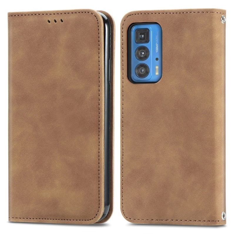 Kožené Pouzdro Na Motorola Edge 20 Pro Obchodní Retro