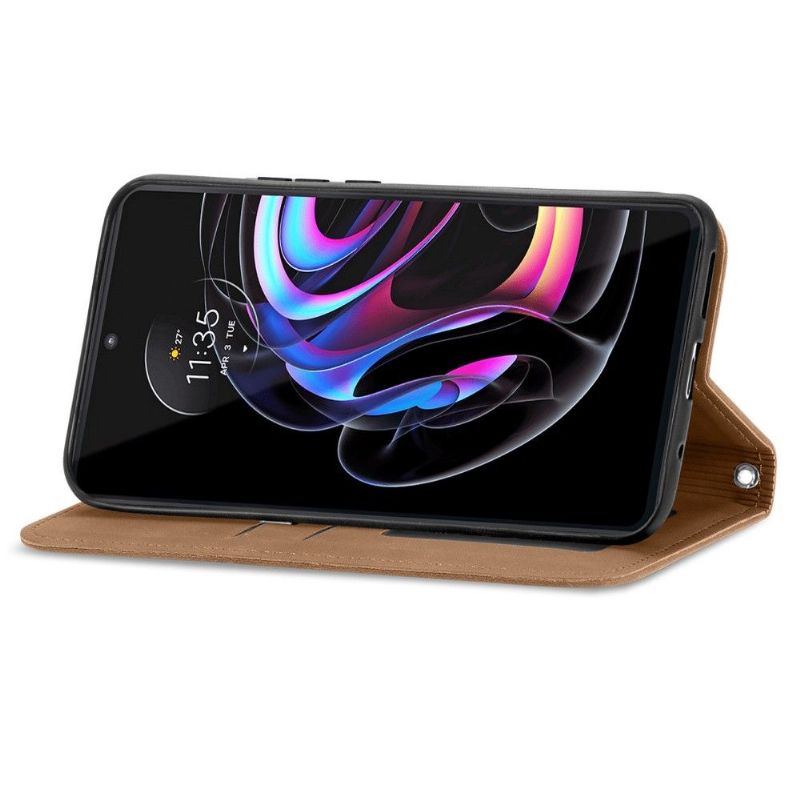 Kožené Pouzdro Na Motorola Edge 20 Pro Obchodní Retro