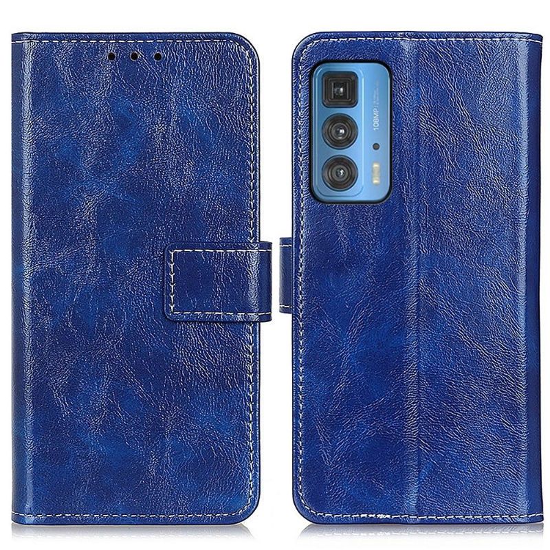 Kožené Pouzdro Na Motorola Edge 20 Pro Prošívání S Luxusním Koženým Efektem