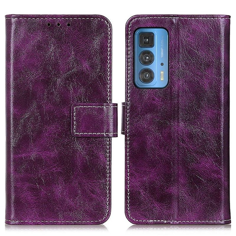 Kožené Pouzdro Na Motorola Edge 20 Pro Prošívání S Luxusním Koženým Efektem