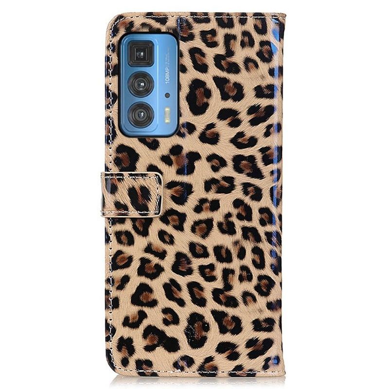 Kožené Pouzdro Na Motorola Edge 20 Pro Styl Leoparda Z Umělé Kůže