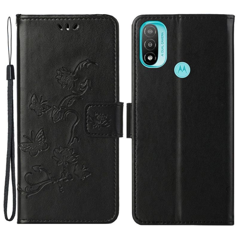 Flipové Pouzdro Na Moto G71 5G Asijské Motýly A Květiny