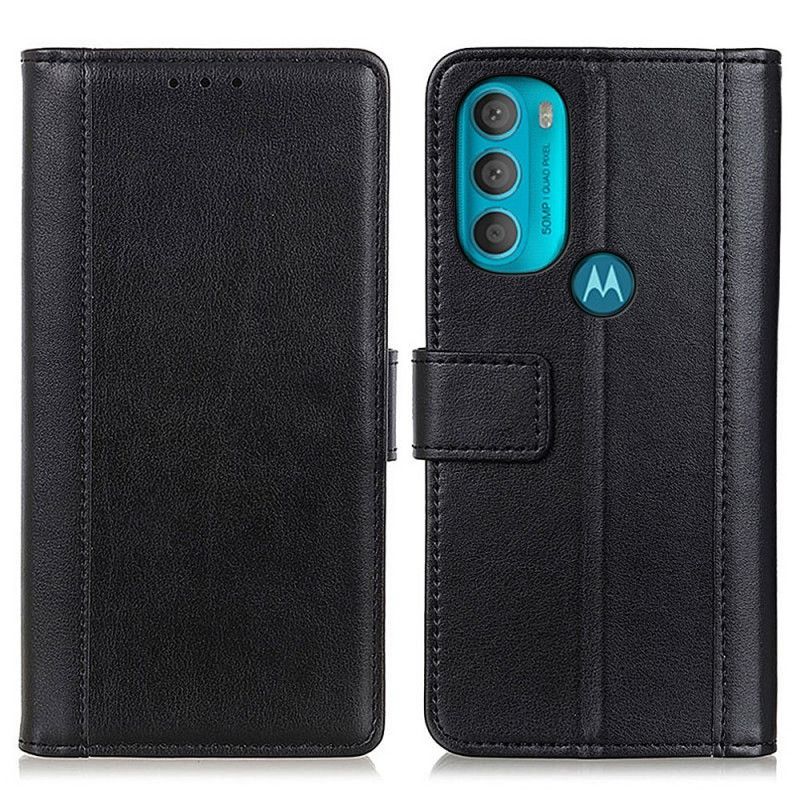 Flipové Pouzdro Na Moto G71 5G Barevná Verze S Koženým Efektem