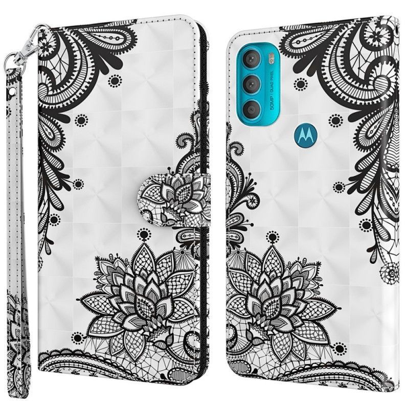 Flipové Pouzdro Na Moto G71 5G Elegantní Krajka