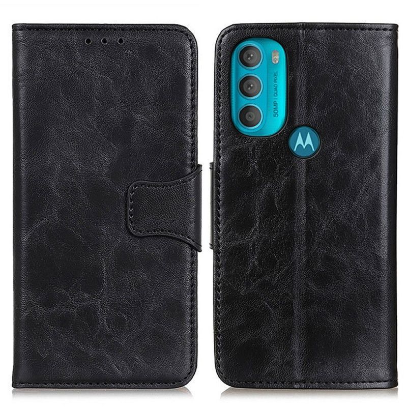 Flipové Pouzdro Na Moto G71 5G Kožené Pouzdro Oboustranná Magnetická Klapka