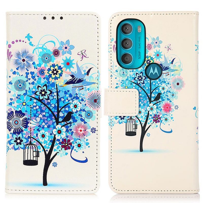 Flipové Pouzdro Na Moto G71 5G Kvetoucí Strom