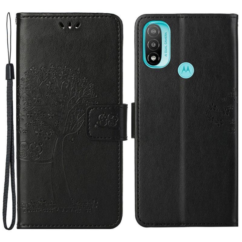 Flipové Pouzdro Na Moto G71 5G Na Lana Tanga Strom A Sovy
