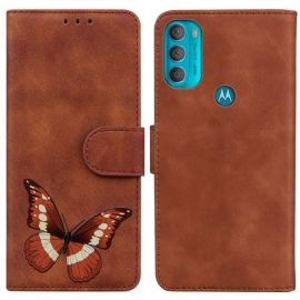 Kožené Pouzdro Na Moto G71 5G Skin-touch Butterfly
