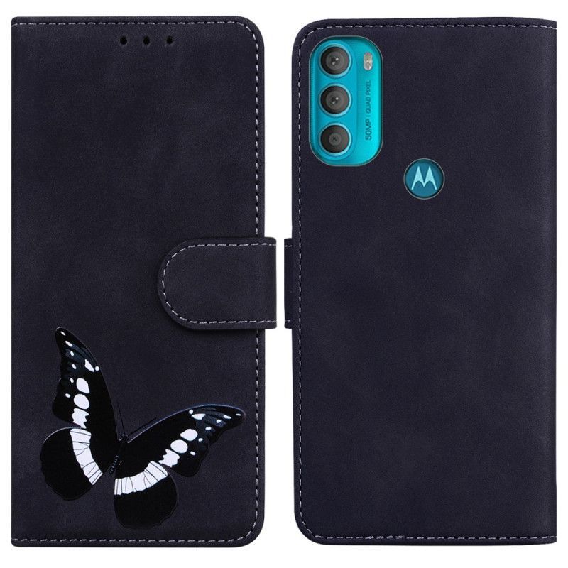 Kožené Pouzdro Na Moto G71 5G Skin-touch Butterfly
