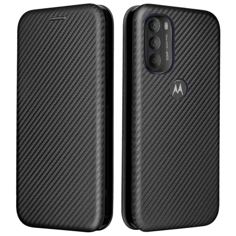 Kryty Na Mobil Na Moto G71 5G Flipové Pouzdro Barevný Karbonový Silikon