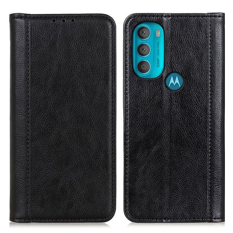 Kryty Na Mobil Na Moto G71 5G Flipové Pouzdro Kůže Elegance Split Litchi