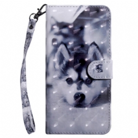 Flipové Pouzdro Na Sony Xperia 5 IV Husky Pes S Lanyardem