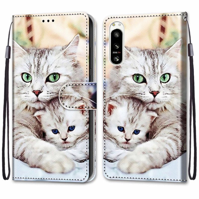 Flipové Pouzdro Na Sony Xperia 5 IV Kočičí Rodina